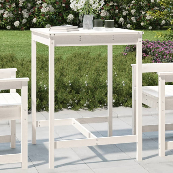 Garden table 82.5x82.5x110 cm solid pine wood white