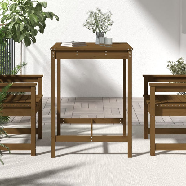 Garden table 82.5x82.5x110 cm solid pine honey brown
