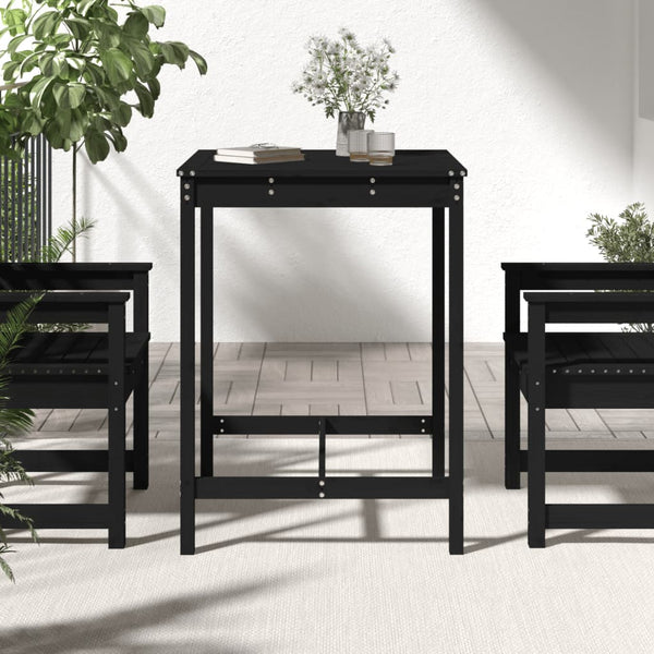 Garden table 82.5x82.5x110 cm solid pine wood black