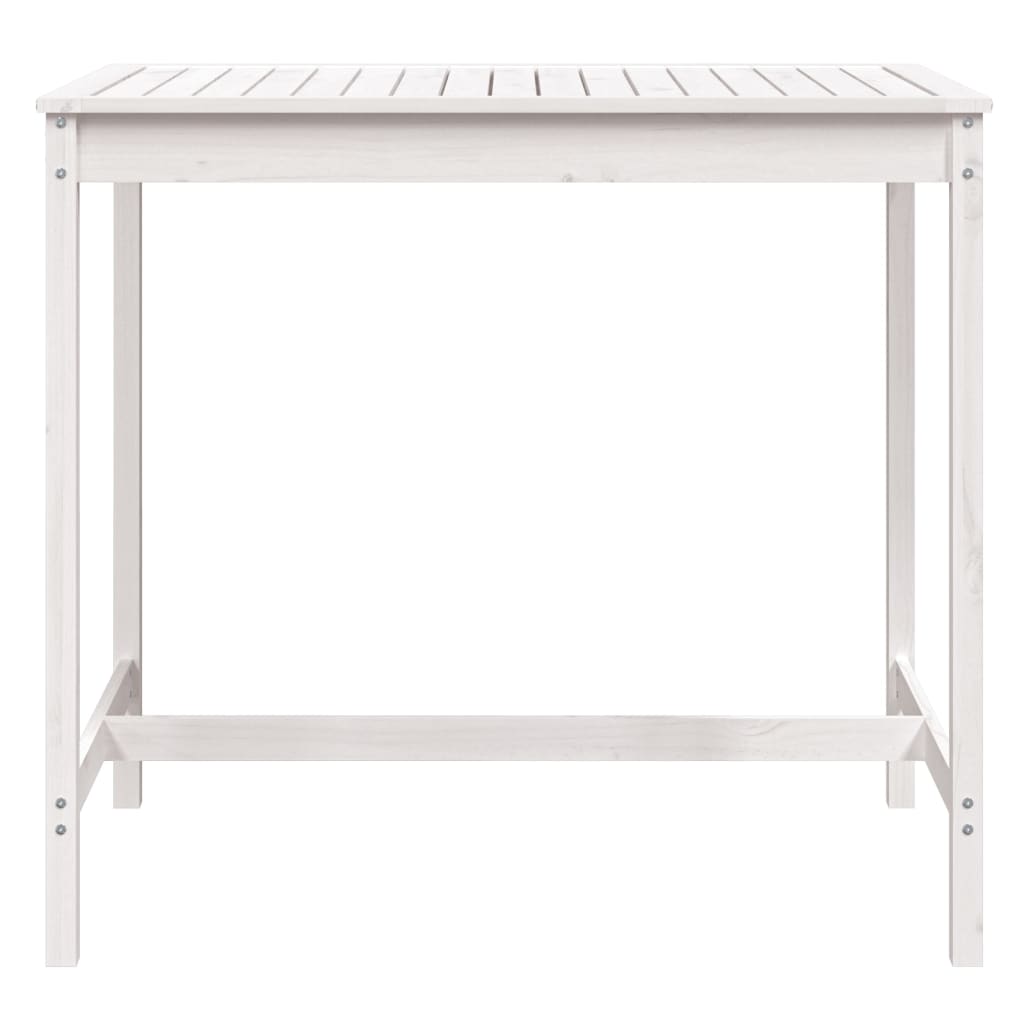 Garden table 121x82.5x110 cm solid pine wood white