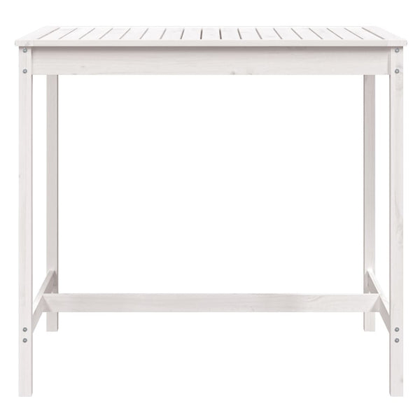 Garden table 121x82.5x110 cm solid pine wood white