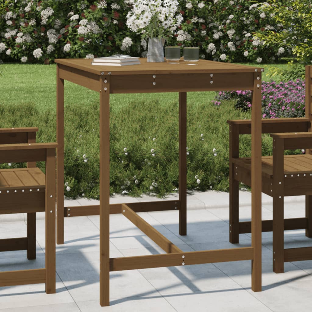 Garden table 121x82.5x110 cm solid pine honey brown