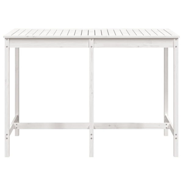 Garden table 159.5x82.5x110 cm solid pine wood white