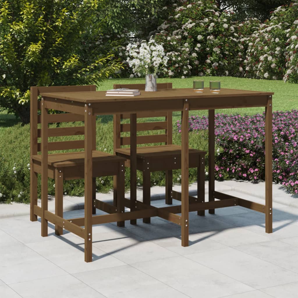 Garden table 159.5x82.5x110 cm solid pine honey brown