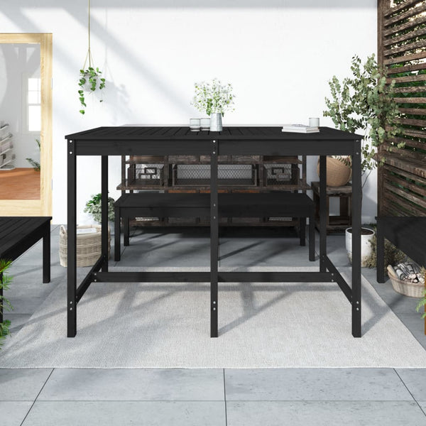 Garden table 159.5x82.5x110 cm solid pine wood black