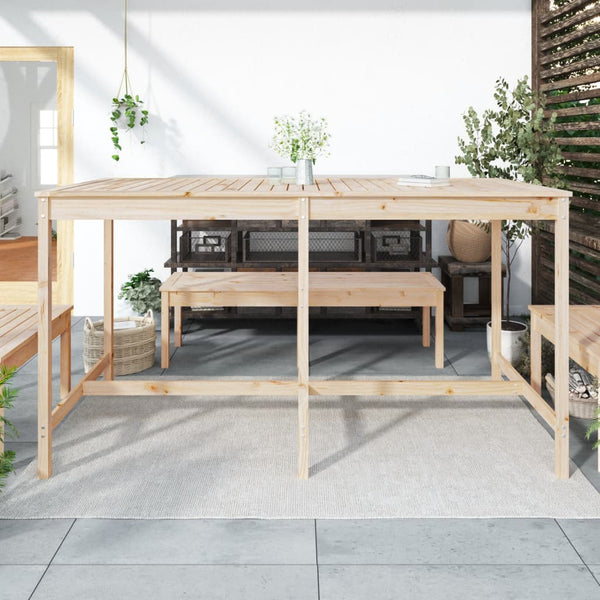 Mesa de jardín 203,5x90x110 cm madera maciza de pino