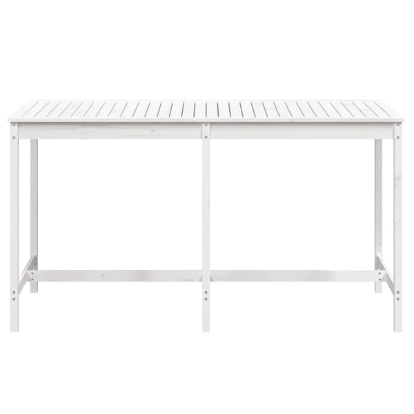Garden table 203.5x90x110 cm solid pine wood white