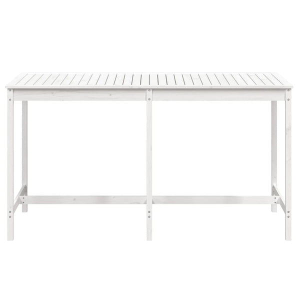 Mesa de jardim 203,5x90x110 cm madeira de pinho maciça branco