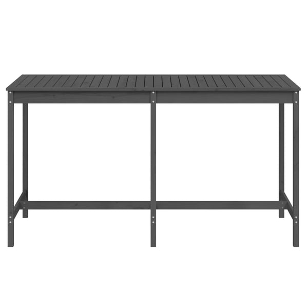 Mesa de jardín 203,5x90x110 cm madera maciza de pino gris