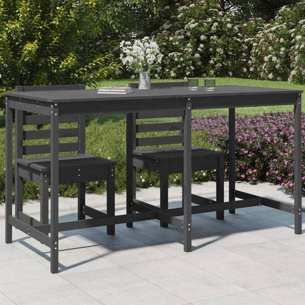 Garden table 203.5x90x110 cm solid pine wood gray
