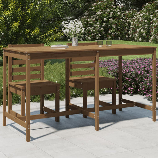 Garden table 203.5x90x110 cm solid pine honey brown