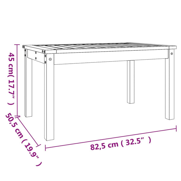 Garden table 82.5x50.5x45 cm solid pine wood