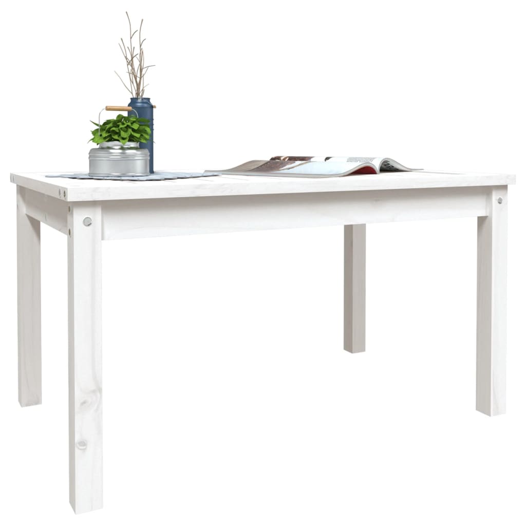 Garden table 82.5x50.5x45 cm solid pine wood white