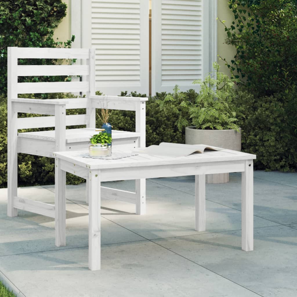 Garden table 82.5x50.5x45 cm solid pine wood white