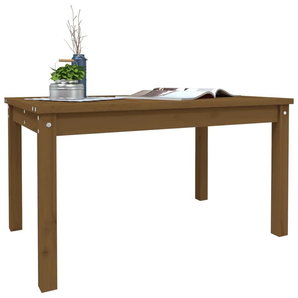 Garden table 82.5x50.5x45cm solid pine wood honey brown