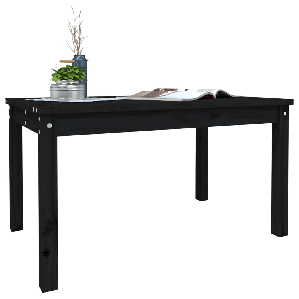 Garden table 82.5x50.5x45 cm solid pine wood black