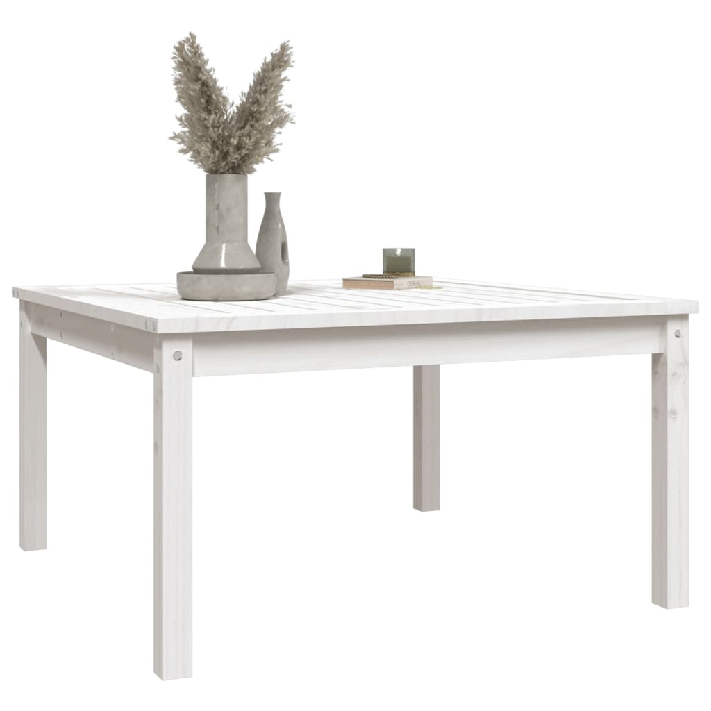 Garden table 82.5x82.5x45 cm solid pine wood white