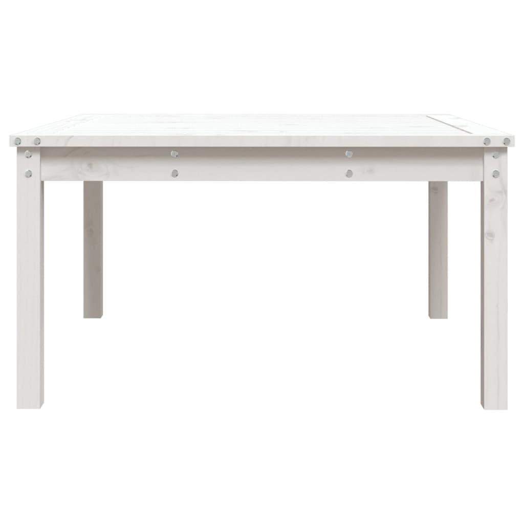 Garden table 82.5x82.5x45 cm solid pine wood white