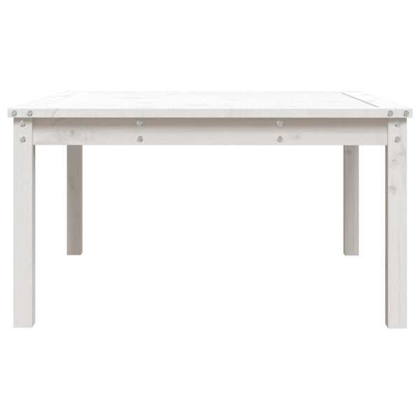 Garden table 82.5x82.5x45 cm solid pine wood white