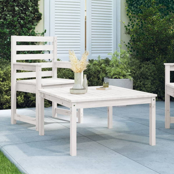 Garden table 82.5x82.5x45 cm solid pine wood white