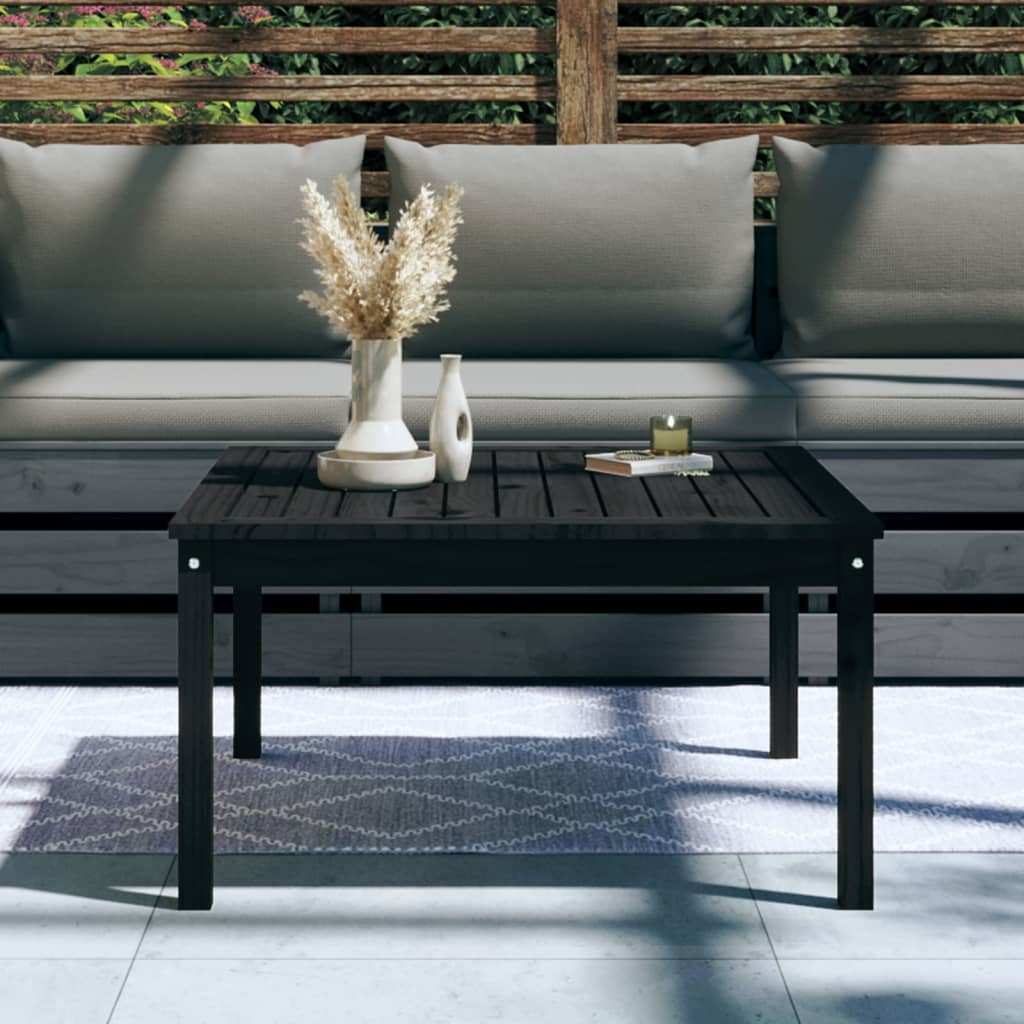 Mesa de jardín 82,5x82,5x45 cm madera maciza de pino negro