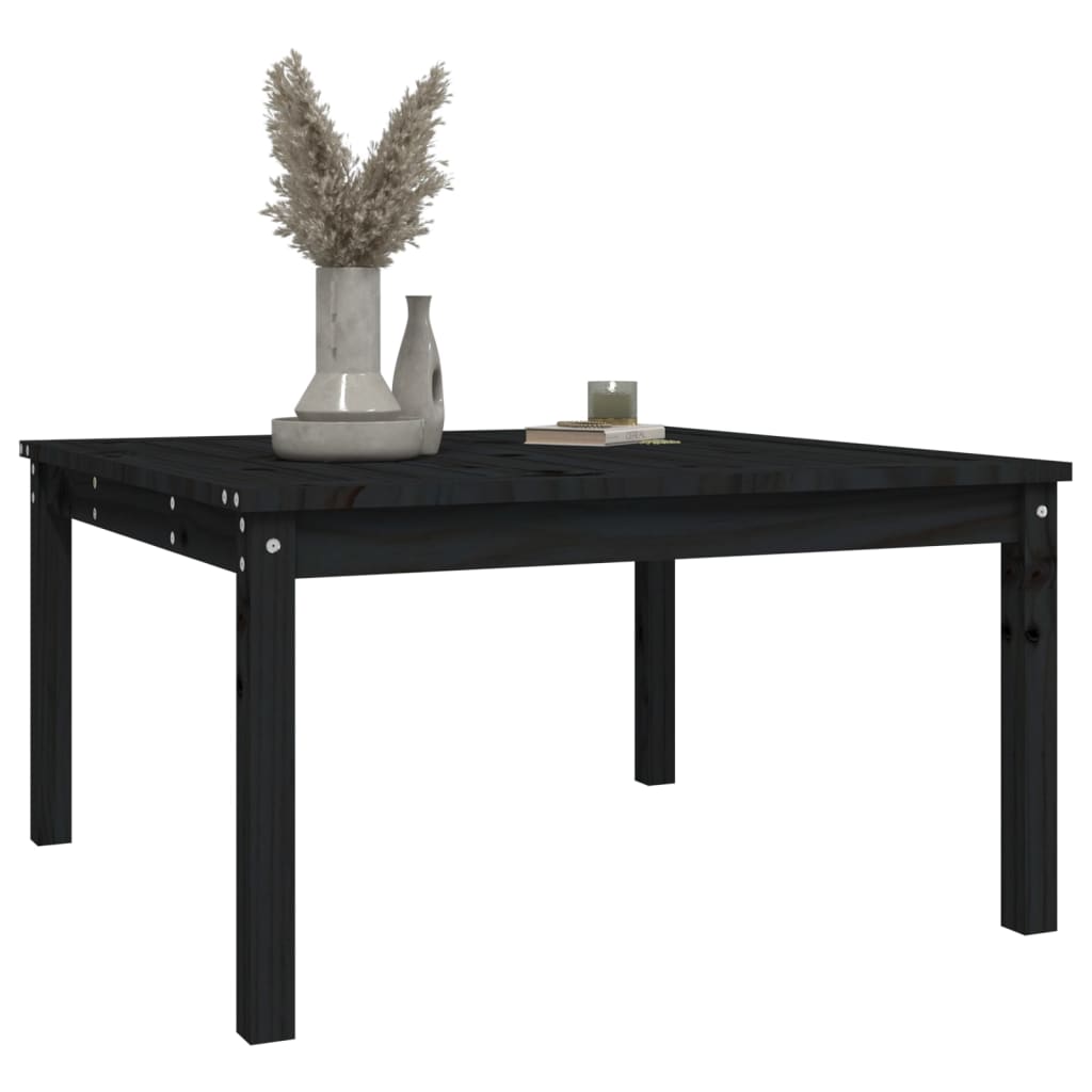 Mesa de jardín 82,5x82,5x45 cm madera maciza de pino negro