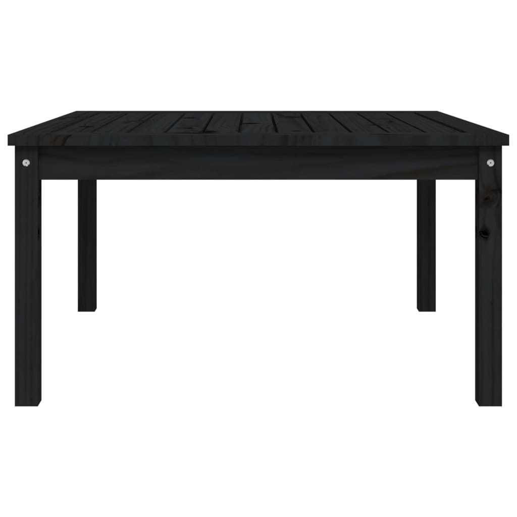 Garden table 82.5x82.5x45 cm solid pine wood black