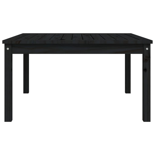 Mesa de jardín 82,5x82,5x45 cm madera maciza de pino negro