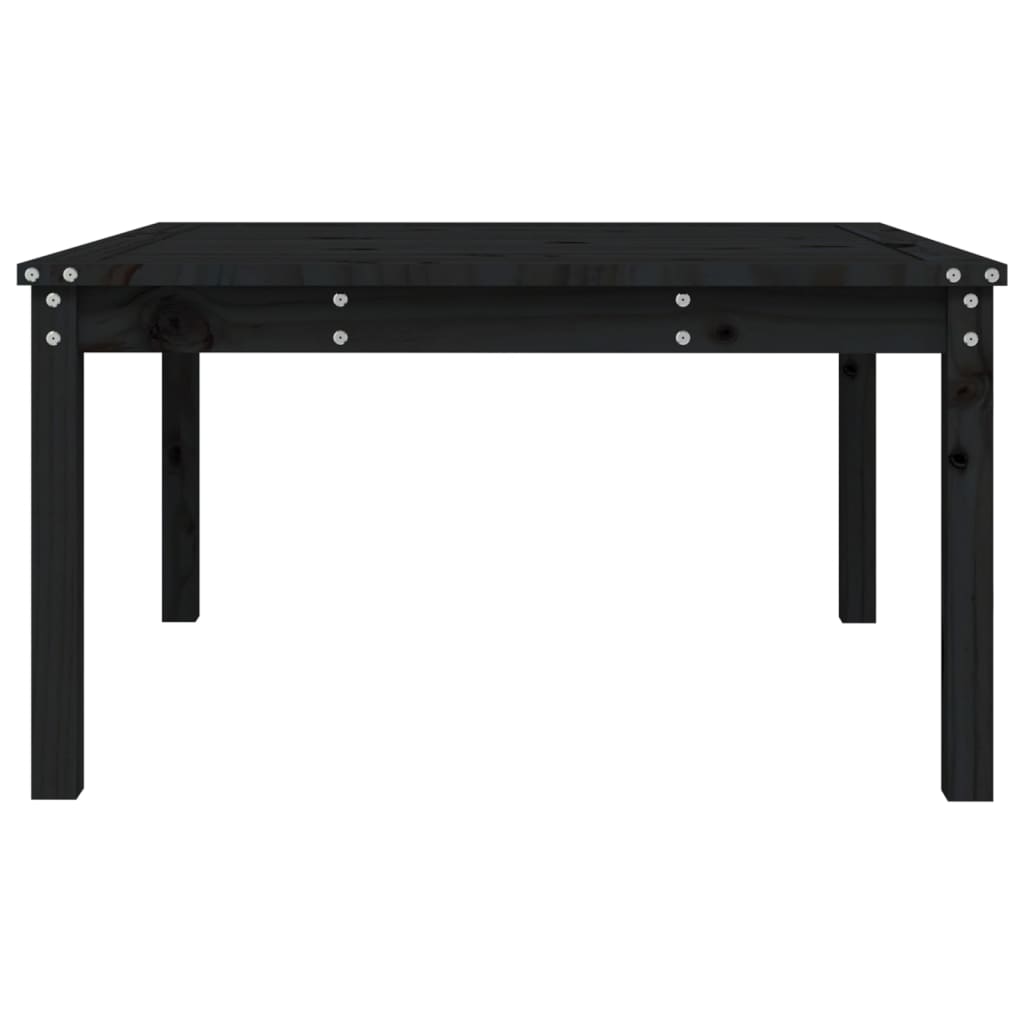 Mesa de jardín 82,5x82,5x45 cm madera maciza de pino negro