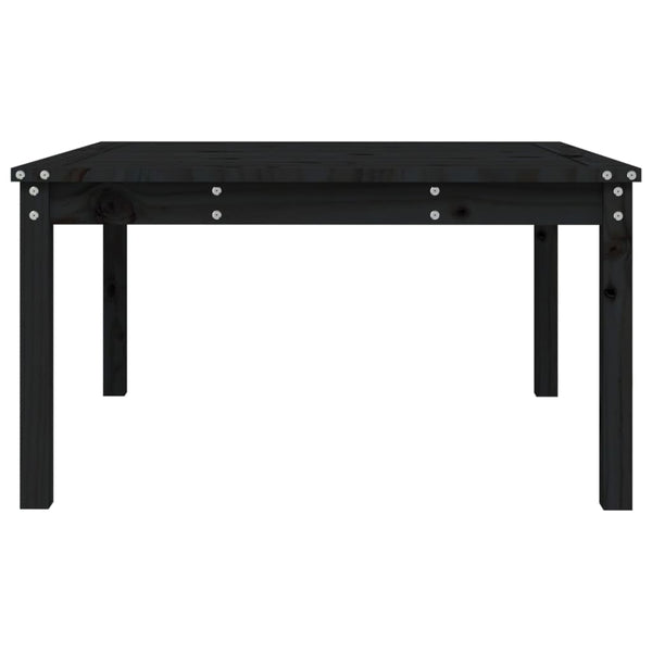 Garden table 82.5x82.5x45 cm solid pine wood black