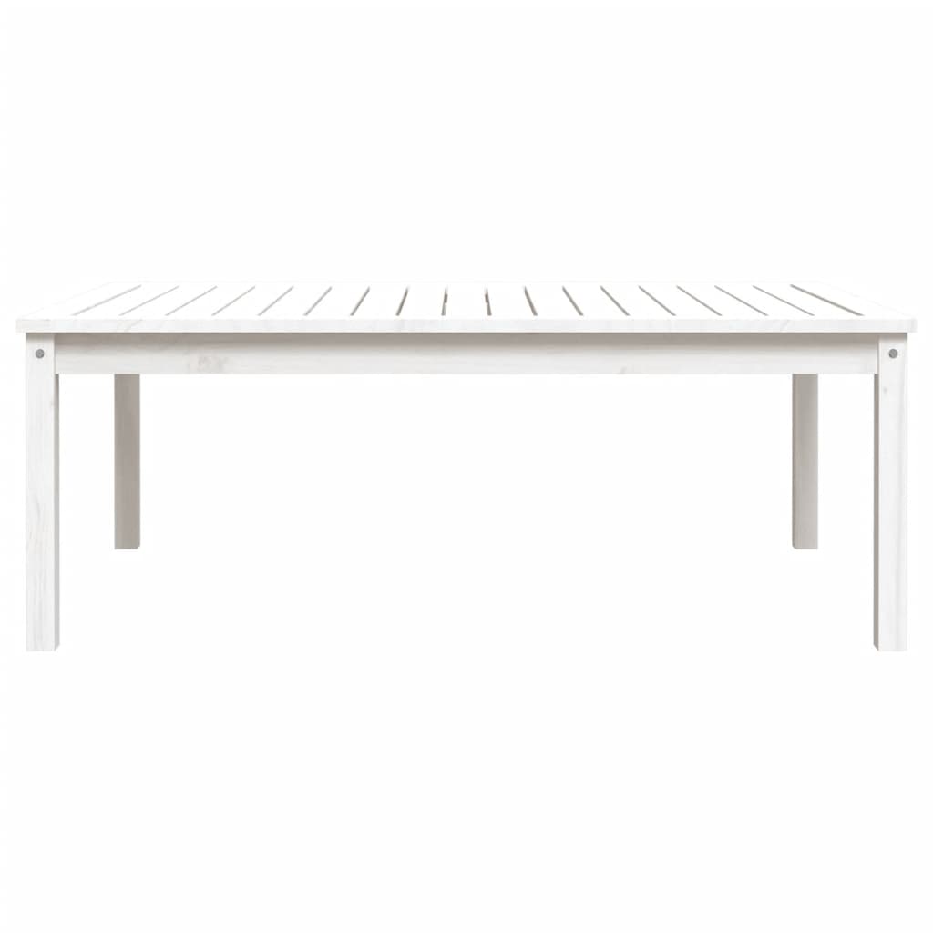 Garden table 121x82.5x45 cm solid pine wood white