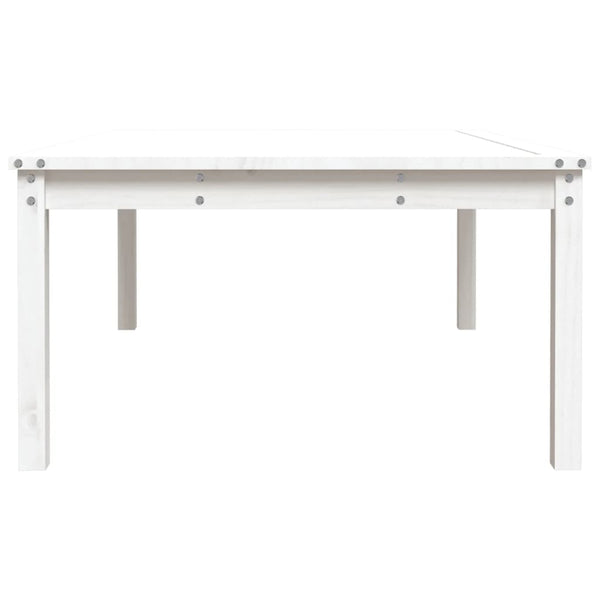 Mesa de jardim 121x82,5x45 cm madeira de pinho maciça branco