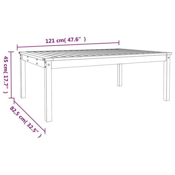 Mesa de jardim 121x82,5x45 cm madeira de pinho maciça branco