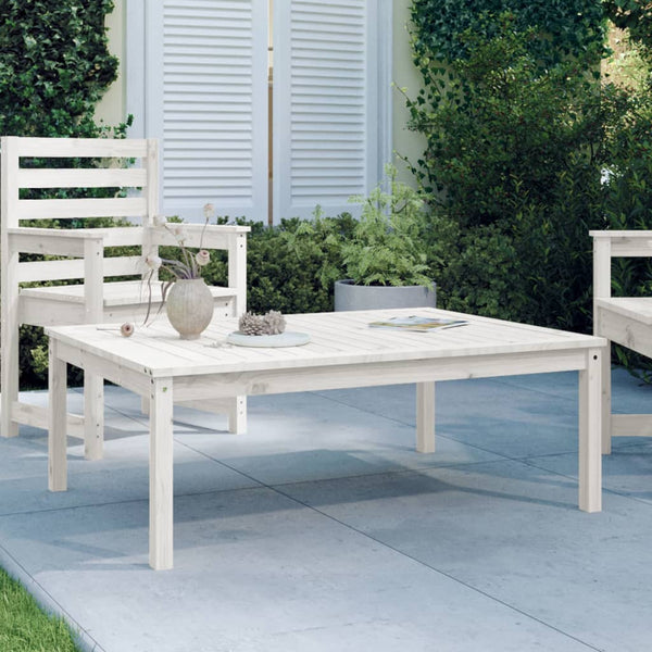 Garden table 121x82.5x45 cm solid pine wood white
