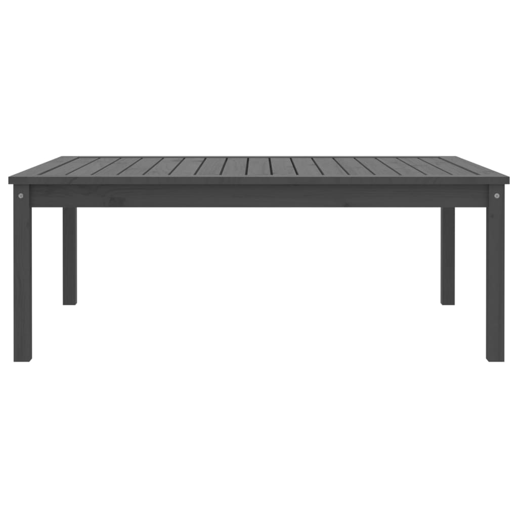 Mesa de jardín 121x82,5x45 cm madera maciza de pino gris