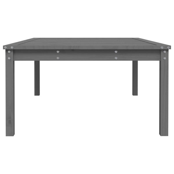 Garden table 121x82.5x45 cm solid pine wood gray