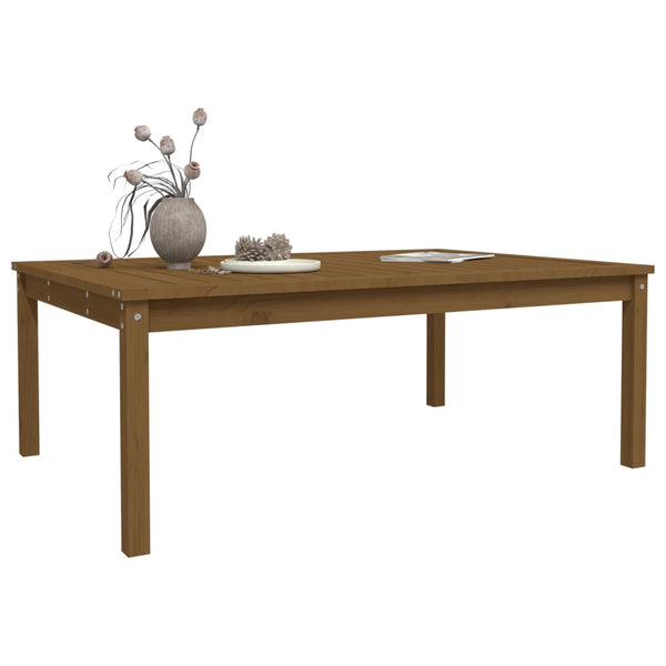 Garden table 121x82.5x45 cm solid pine honey brown