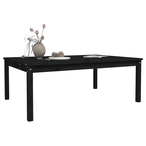 Garden table 121x82.5x45 cm solid pine wood black