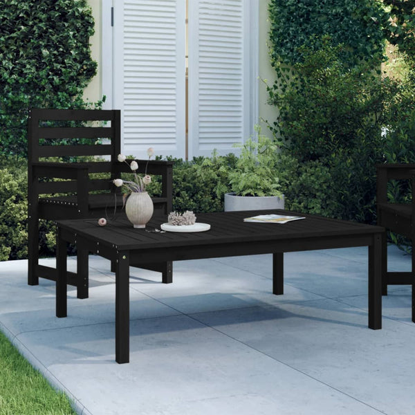 Mesa de jardín 121x82,5x45 cm madera maciza de pino negro