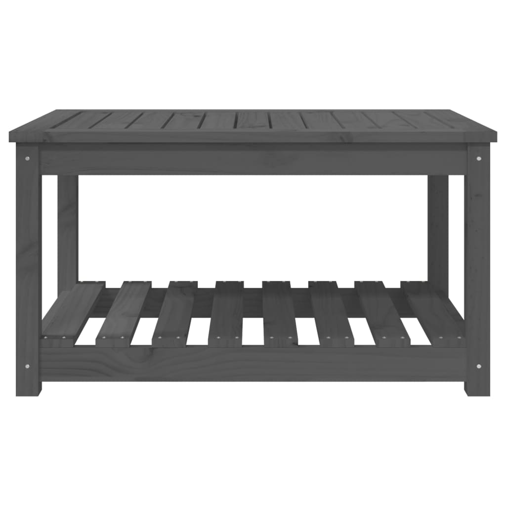 Garden table 82.5x50.5x45 cm solid pine wood gray