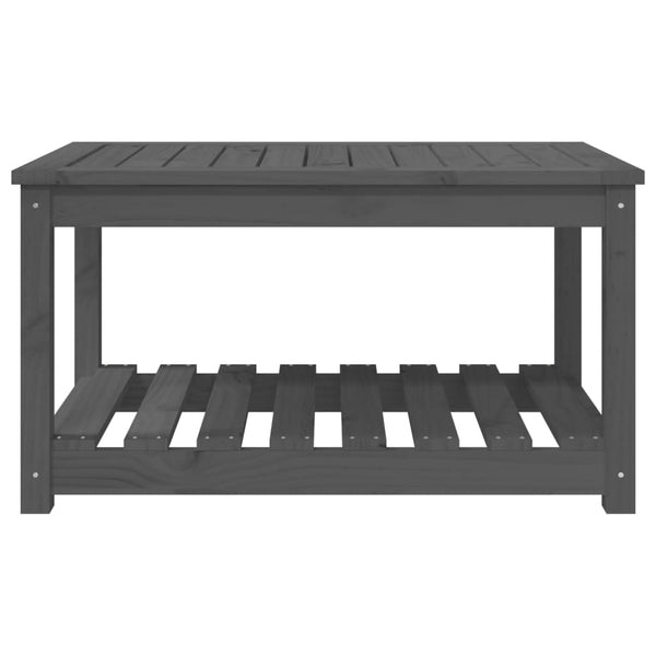 Garden table 82.5x50.5x45 cm solid pine wood gray