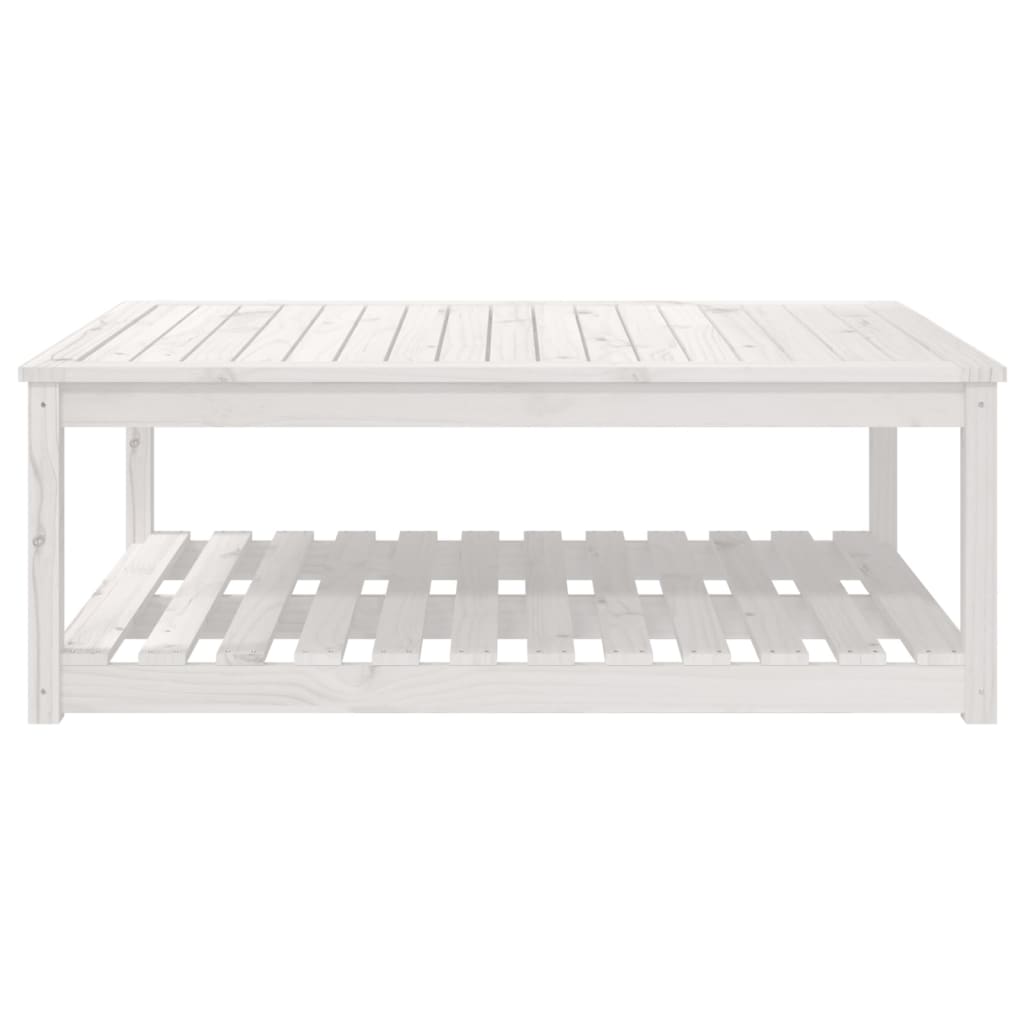 Mesa de jardín 121x82,5x45 cm madera maciza de pino blanco