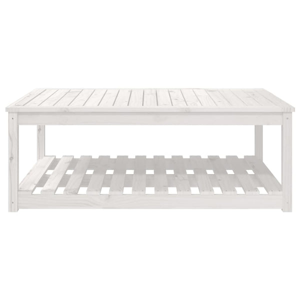 Mesa de jardín 121x82,5x45 cm madera maciza de pino blanco