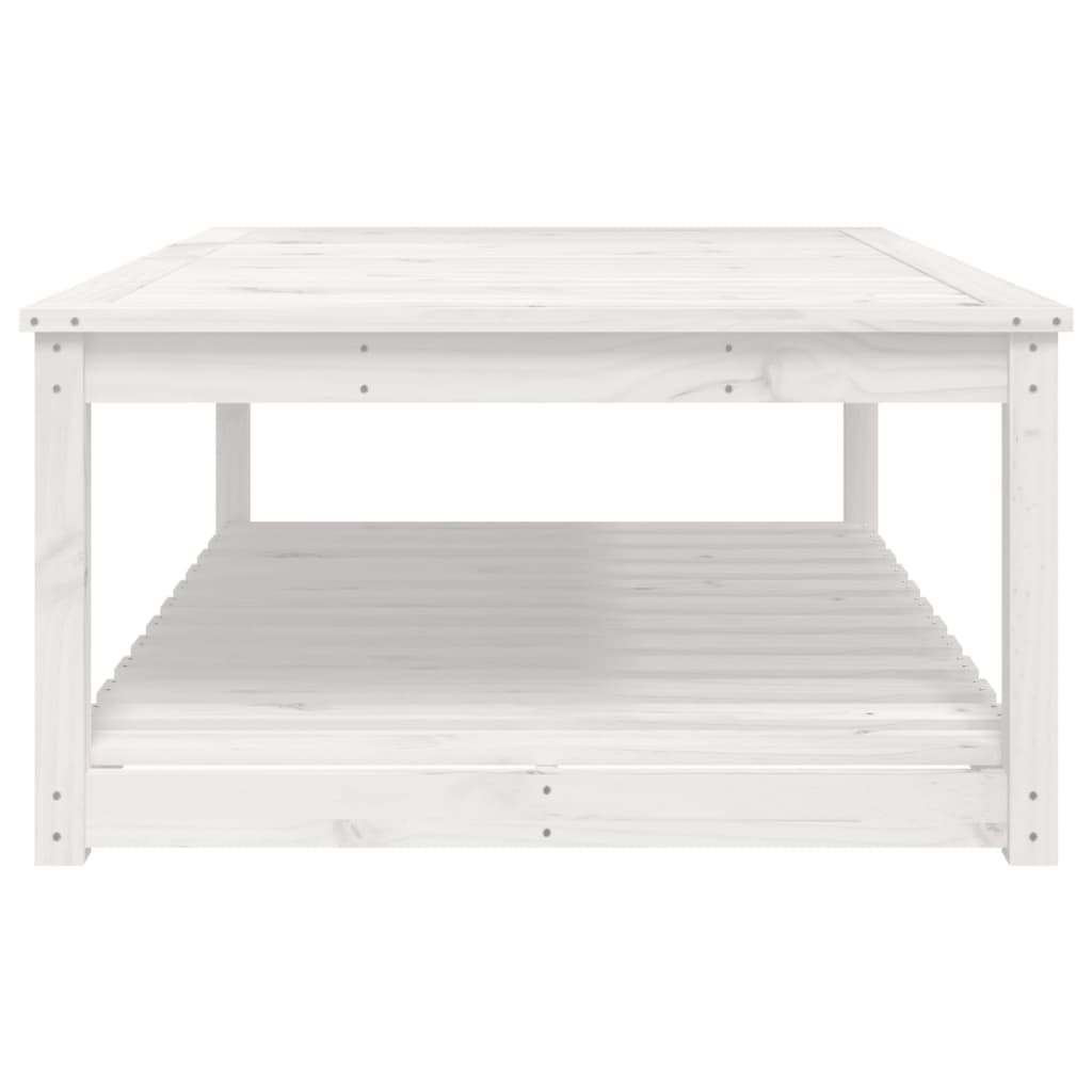 Garden table 121x82.5x45 cm solid pine wood white