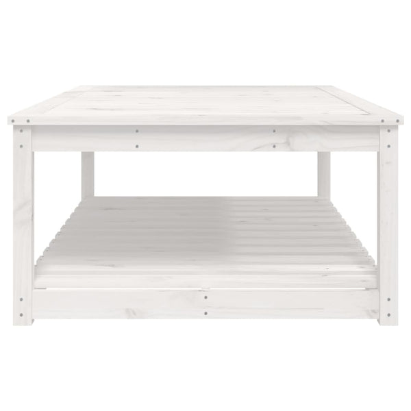 Mesa de jardín 121x82,5x45 cm madera maciza de pino blanco