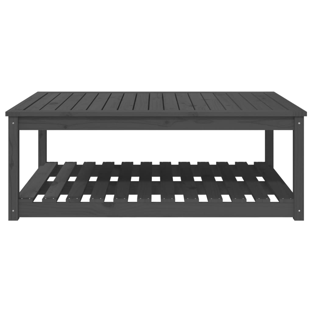 Mesa de jardín 121x82,5x45 cm madera maciza de pino gris