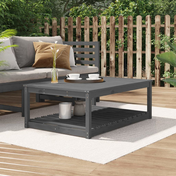 Garden table 121x82.5x45 cm solid pine wood gray