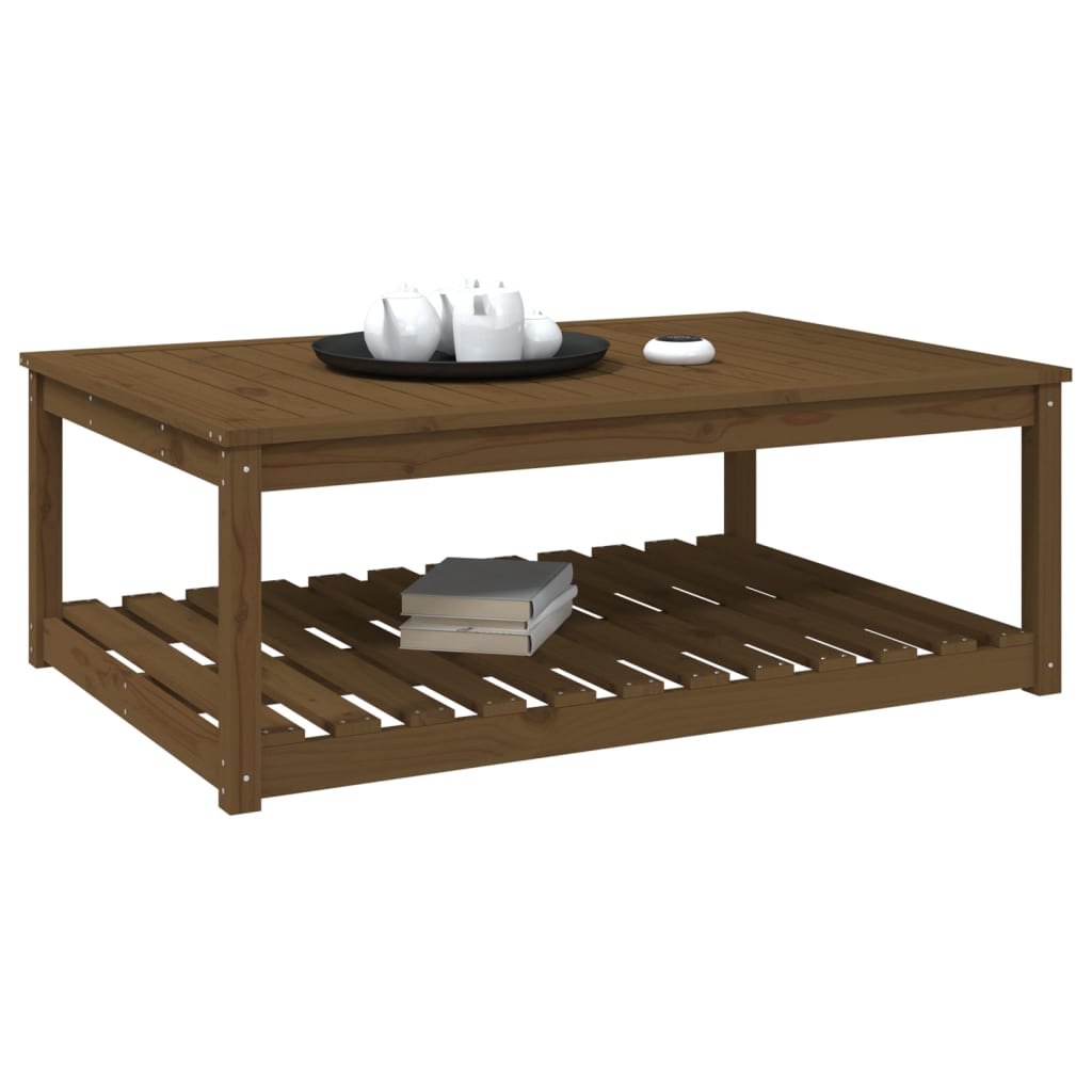 Garden table 121x82.5x45 cm solid pine honey brown