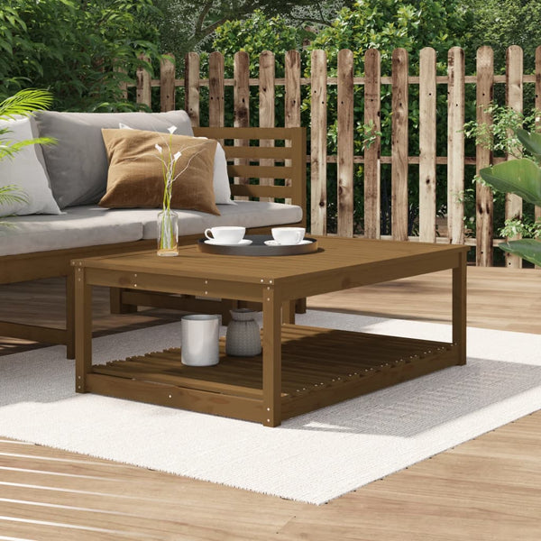 Garden table 121x82.5x45 cm solid pine honey brown