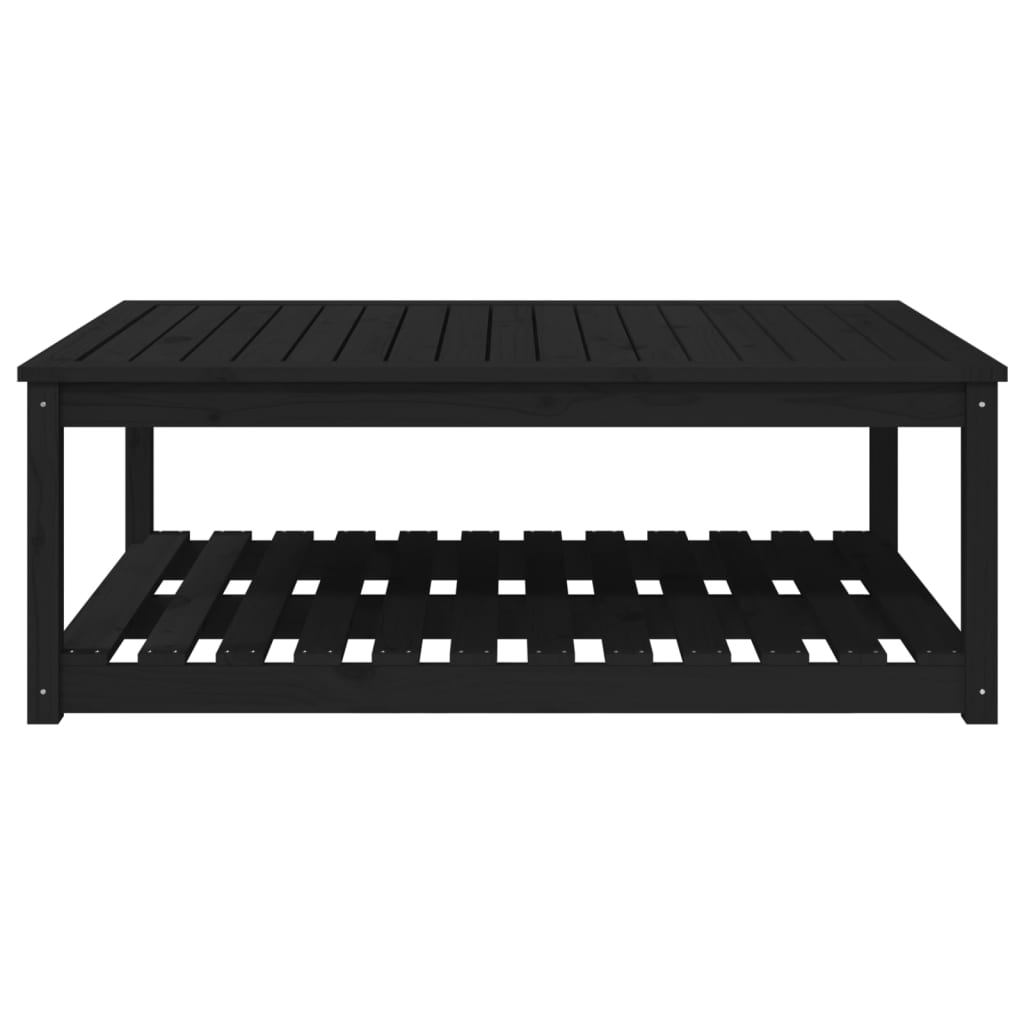 Mesa de jardim 121x82,5x45 cm madeira de pinho maciça preto